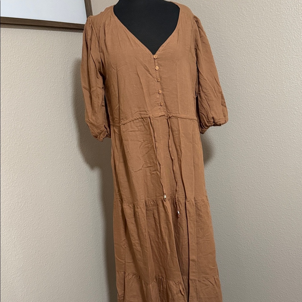 Comfortable Brown Midi Dress